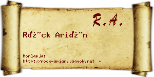 Röck Arián névjegykártya